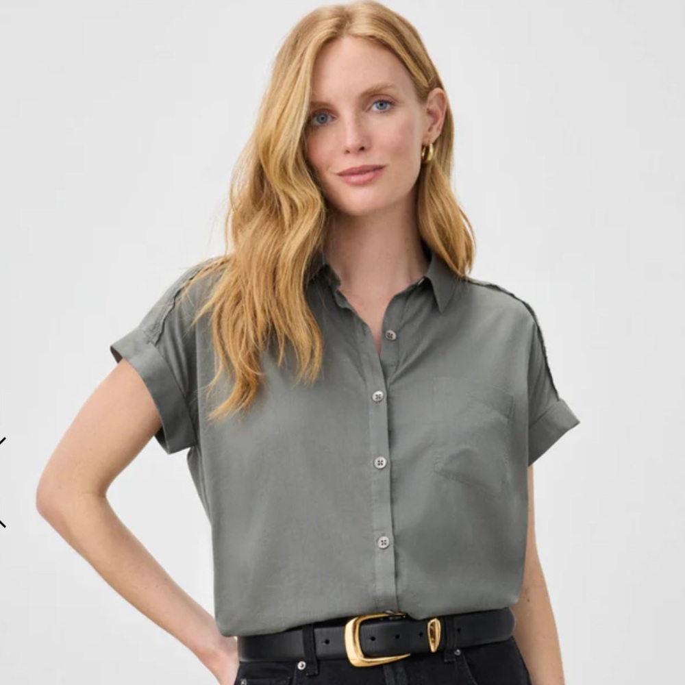 NWOT Splendid short sleeve Paige top xs color olive branch